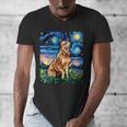 Red Heeler Starry Night Cattle Dog Colorful Art By Aja For Men Women Girls Kids Men's V-Neck T-Shirt, funny design