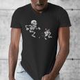Skeleton Chasing Dog Boston Terrier Halloween Pet Lover Men's V-Neck T-Shirt, Boston Terrier Halloween Gifts, funny design