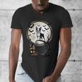 Spooky Halloween Moon Boston Terrier Boston Bull Bostie Men's V-Neck T-Shirt, Boston Terrier Halloween Gifts, funny design