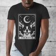 Tarot Card Vintage Crescent Moon Boston Terrier Dog Mom Men's V-Neck T-Shirt, Couple Gifts, Mom Gifts, Boston Terrier Tarot Gifts, Boston Terrier Mom Gifts, funny design