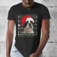 Ugly Xmas Sweater Santa Boston Terrier Dog Christmas For Men Women Kids Men's V-Neck T-Shirt, Boston Terrier Christmas Gifts, funny design
