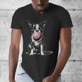 Vintage Boston Terrier Blowing Bubble Gum American Gentleman Men's V-Neck T-Shirt, American Boston Terrier Gifts, funny design