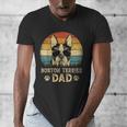Vintage Boston Terrier Dad Dog Lovers Father's Day Tee Men's V-Neck T-Shirt, Couple Gifts, Boston Terrier Dad Gifts, funny design