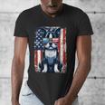 Vintage Boston Terrier Dog American USA US Flag Pets Lovers Men's V-Neck T-Shirt, American Boston Terrier Gifts, funny design