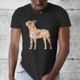 Vintage Floral Boston Terrier For Dog Lover Men's V-Neck T-Shirt, funny design