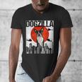 Vintage Japanese Dogzilla Boston Terrier Men's V-Neck T-Shirt, funny design