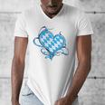 Bavarian Flag As Heart Blue Diamond Bavaria Men's V-Neck T-Shirt, funny design