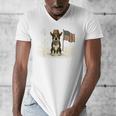 Boston Terrier 4th Of July US American Flag Dog Patriotic Men's V-Neck T-Shirt, Patriotic Boston Terrier Gifts, American Boston Terrier Gifts, Boston Terrier 4th Of July Gifts, funny design