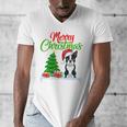Boston Terrier Christmas Tree Lights Xmas Dog Lover Men's V-Neck T-Shirt, Boston Terrier Christmas Gifts, funny design