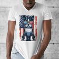 Boston Terrier Dog American USA US Flag Pets Vintage Outfit Men's V-Neck T-Shirt, American Boston Terrier Gifts, funny design