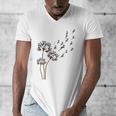 Boston Terrier Flower Fly Dandelion Dog Lover Dog Dad Men's V-Neck T-Shirt, Couple Gifts, Boston Terrier Dad Gifts, funny design