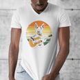 Boston Terrier Guitar Retro Men's V-Neck T-Shirt, funny design