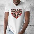 Boston Terrier Heart Valentine Boston Terrier Men's V-Neck T-Shirt, funny design