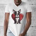 Boston Terrier Mom Dad Bostie Dog Lover Valentines Day Men's V-Neck T-Shirt, Couple Gifts, Mom Gifts, Boston Terrier Dad Gifts, Boston Terrier Mom Gifts, funny design