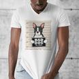 Boston Terrier Mug Shot Guilty Dog Men's V-Neck T-Shirt, funny design