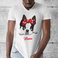 Boston Terrier Mum Dog Woman Idea Men's V-Neck T-Shirt, funny design