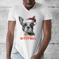 Boston Terrier Santa Claus Hat Merry Christmas Dog X-Mas Men's V-Neck T-Shirt, Boston Terrier Christmas Gifts, funny design