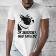 Boston Terrier Shirt Ok Seriously Who Farted Men's V-Neck T-Shirt, funny design
