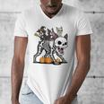 Boston Terrier Skeleton Mummy Witch Halloween Men's V-Neck T-Shirt, Boston Terrier Halloween Gifts, funny design