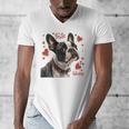 Boston Terrier Is My Valentine Cute Pet Dog Owner Valentine Men's V-Neck T-Shirt, funny design