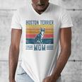 Dog Boston Terrier Mom Vintage Boston Terrier Mom Men's V-Neck T-Shirt, Couple Gifts, Mom Gifts, Boston Terrier Mom Gifts, funny design