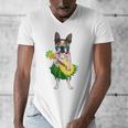Hawaiian Boston Terrier Dog Pineapple Ukulele Summer For Men Women Girls Kids Men's V-Neck T-Shirt, funny design