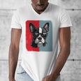 Retro Boston Terrier Dog Lover Bostie Mom Dad Dog Owner Men's V-Neck T-Shirt, Couple Gifts, Mom Gifts, Boston Terrier Dad Gifts, Boston Terrier Mom Gifts, funny design