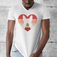 Retro Heart Boston Terrier Dog Vintage Valentine Men's V-Neck T-Shirt, funny design