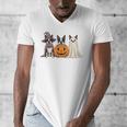 Spooky Ghost Boston Terrier Pumpkin Halloween Dog Lover Men's V-Neck T-Shirt, Boston Terrier Ghost Gifts, Boston Terrier Halloween Gifts, funny design