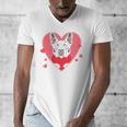 Valentine's Day Boston Terrier Heart Men's V-Neck T-Shirt, funny design