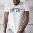Varsity Grey Nantucket Men's V-Neck T-Shirt, funny design