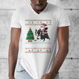Xmas Tree Lighting Santa Riding Boston Terrier Christmas Men's V-Neck T-Shirt, Boston Terrier Christmas Gifts, Boston Terrier Riding Gifts, funny design
