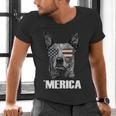 4th July Blue Heeler Dog Merica Patriotic USA Flag Cute Men's V-Neck T-Shirt, gift for family, gift for coworker