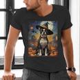 Aesthetic Halloween Boston Terrier Dog Witch Pumpkin For Men Women Kids Men's V-Neck T-Shirt, Boston Terrier Halloween Shirts, gift for family, gift for coworker