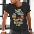 Best Dog Father Dad Vintage Boston Terrier For Men Women Men's V-Neck T-Shirt, Boston Terrier Dad Shirts, gift for family, gift for coworker