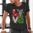 Boston Terrier Christmas Tree Lights Santa Dog Xmas For Men Women Kids Men's V-Neck T-Shirt, Boston Terrier Christmas Shirts, gift for family, gift for coworker