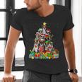 Boston Terrier Dog Christmas Tree Lights Xmas Pajama For Men Women Kids Men's V-Neck T-Shirt, Boston Terrier Christmas Shirts, gift for family, gift for coworker