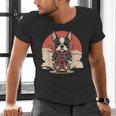 Boston Terrier Dog Japanese Style Samurai Dogs Men's V-Neck T-Shirt, gift for family, gift for coworker