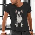 Boston Terrier Dog Motif Pet Art Boston Terrier For Men Women Kids Men's V-Neck T-Shirt, gift for family, gift for coworker