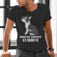 Boston Terrier Dog Owner Grandma Men's V-Neck T-Shirt, gift for family, gift for coworker