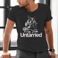 Boston Terrier Dog Untamed For Men Women Men's V-Neck T-Shirt, gift for family, gift for coworker
