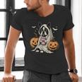 Boston Terrier Ghost Boo Halloween Costume Spooky Season Men's V-Neck T-Shirt, Boston Terrier Halloween Shirts, Boston Terrier Ghost Shirts, gift for family, gift for coworker