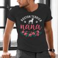 Boston Terrier Grandma Nana Dog Lover Christmas Men's V-Neck T-Shirt, Boston Terrier Christmas Shirts, gift for family, gift for coworker