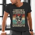 Boston Terrier Grandpa Dog Lover Father's Day Men's V-Neck T-Shirt, gift for family, gift for coworker