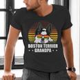 Boston Terrier Grandpa Dog Owner Boston Terrier Men's V-Neck T-Shirt, gift for family, gift for coworker