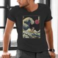 Boston Terrier Japanese Kanagawa Wave Surf Dog Men's V-Neck T-Shirt, gift for family, gift for coworker