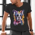 Boston Terrier Lover Pop Art Color Boston Terrier Dog For Men Women Girls Kids Men's V-Neck T-Shirt, gift for family, gift for coworker