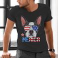 Boston Terrier Merica 4th Of July T Shirt Men Boys Dog Puppy Men's V-Neck T-Shirt, Boston Terrier 4th Of July Shirts, gift for family, gift for coworker