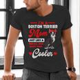 Boston Terrier Mom American Gentleman Dog Mother's Day Men's V-Neck T-Shirt, Boston Terrier Mom Shirts, American Boston Terrier Shirts, gift for family, gift for coworker