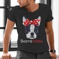 Boston Terrier Mom Bostie Women Girls Men's V-Neck T-Shirt, Boston Terrier Mom Shirts, gift for family, gift for coworker
